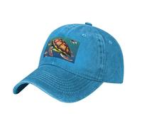 MGGAklp Tortue de mer avec imprimé poissons parfait pour le sport et les activités de plein air casquette réglable adulte unisexe, bleu, Taille unique