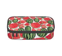 MGGAklp Trousse à crayons avec double fermeture éclair - Motif pastèque rouge - Portable - Pour l'école et le bureau