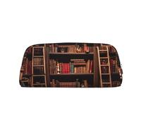 MGGAklp Trousse à crayons imprimée bibliothèque spacieuse et élégante avec fermeture éclair pour l'école ou le bureau, Argenté., Taille unique, Organiseur de sac