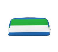 MGGAklp Trousse à crayons spacieuse et élégante avec fermeture éclair pour l'école ou le bureau Motif drapeau de la Sierra Leone, Argenté., Taille unique, Organiseur de sac