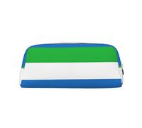 MGGAklp Trousse à crayons spacieuse et élégante avec fermeture éclair pour l'école ou le bureau Motif drapeau de la Sierra Leone, doré, Taille unique, Organiseur de sac