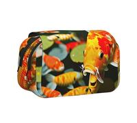 MGGAklp Trousse à stylos avec double fermeture éclair pour l'école et le bureau Motif carpes koï