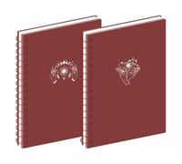 MGGAO 2 packs de cahiers à spirales, cahiers esthétiques A4 pour femmes, cahiers lignés, 160 pages, fournitures de bureau et d'école, cadeaux