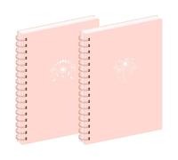 MGGAO 2 packs de cahiers à spirales, cahiers esthétiques A4 pour femmes, cahiers lignés, 160 pages, fournitures de bureau et d'école, cadeaux