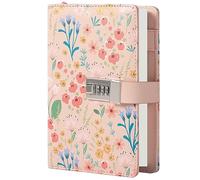 MGGAO Journal avec Serrure, Journal Verrouillé pour Femmes Filles, Journal Rechargeable en Cuir PU Imperméable avec Papier Ligné, Élégant Journal de Verrouillage Argenté