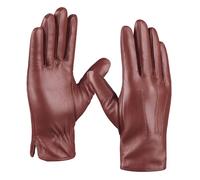 MGGMOKAY Gants d'hiver en cuir pour hommes Gants de conduite en peau de mouton doux doublés de cachemire chaud