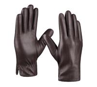 MGGMOKAY Gants d'hiver en cuir pour hommes Gants de conduite en peau de mouton doux doublés de cachemire chaud