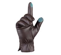 MGGMOKAY Gants d'hiver en cuir pour hommes Gants de conduite en peau de mouton doux doublés de cachemire chaud