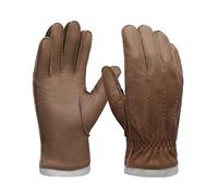 MGGMOKAY Homme Gants En Peau de Chèvre Avec Doublure En Cachemire,Chameaux,L