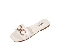 MGGMOKAY The Drop Monika Flat Slide Sandal Femme Sandale plate,blanc,37