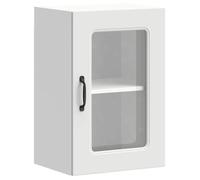 MGH Armoire murale de cuisine avec porte en verre ""Kalmar"", avec rangement - blanc LV1507