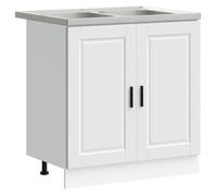 MGH Meuble Cuisine - Armoire de lavabo ""Porto - pour Salle à Manger,"" avec évier blanc 80x46x84,5 cm en bois d'ingénierie LV1081