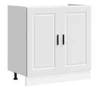 MGH Meuble Cuisine - Meuble bas pour évier Porto - pour Salle à Manger, blanc 80x46x81,5 cm bois ingénierie LV1257