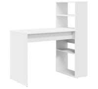 MGH - NEUF Bureau à domicile, Table de travail, avec rangement - blanc 113x54x120 cm en bois d'ingénierie ll450