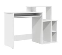 MGH - NEUF Bureau à domicile, Table de travail, avec rangement - Blanc 120.5x44x88.5 cm Bois ll950