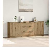 MGH - TOP Buffet de rangement - Cabinet/Commode Bois - 3 pcs - chêne artisanal 60x30x70 cm - Bois d'ingénierie LV762