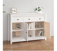 MGH - TOP Buffet de rangement - Cabinet/Commode Bois - Blanc 100x35x74 cm - Bois massif de pin LV1617