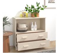 MGH - TOP Buffet de rangement - Cabinet/Commode Bois - HAMAR Marron miel 85x35x80 cm - Bois massif de pin LV925
