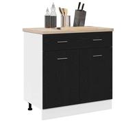MGH - TOP Cabinet/Placard suisine - Armoire de base avec Tiroir - avec tiroir Chêne noir - 80x46x81.5 cm LLV100