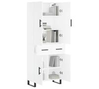 MGH - TOP Haut Armoire Vaisselier - Buffet Pour Salon/Bureau - Blanc 69,5x34x180 cm - Bois d'ingénierie LV513