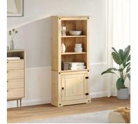 MGH - TOP Haut Armoire Vaisselier - Buffet Pour Salon/Bureau - Corona 74x38x170 cm - bois de pin massif LV1618