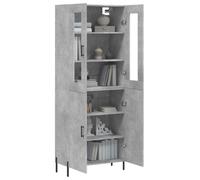 MGH - TOP Haut Armoire Vaisselier - Buffet Pour Salon/Bureau - Gris béton - 69,5x34x180 cm - Bois d'ingénierie LV535