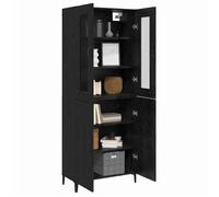 MGH - TOP Haut Armoire Vaisselier - Buffet Pour Salon/Bureau - Lot de 2 - Chêne noir 69,5x34x180 cm - LV49