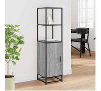 MGH - TOP Haut Armoire Vaisselier - Buffet Pour Salon/Bureau - sonoma gris 35,5x35x139 cm - bois d'ingénierie métal LV2055