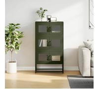 MGH - TOP Haut Armoire Vaisselier - Buffet Pour Salon/Bureau - vert olive 68x39x123 cm - acier LV2113