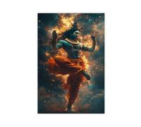 MGHDGD Impression sur toile représentant la danse cosmique du Seigneur Shiva - Nataraja Tandava - Décoration pour chambre à coucher, bureau, chambre - Cadeau - 20 x 30 cm