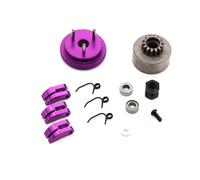 MGHGFYTAS Accessoires Voitures RC Compatible avec 1/8 RC Car Roulement Embrayage Cloche Chaussures Écrou Ressorts Pièces Accessoires 14T Engrenage Volant Moteur Ensemble(Purple)