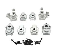 MGHGFYTAS Accessoires Voitures RC Compatible avec Absima CR1.8 pour Yucatan pour Sherpa YK4082 YK4102 1/8 1/10 RC, Pièces De Voiture, Boîtier D'engrenage D'essieu Avant Et Arrière en Métal(Silver)
