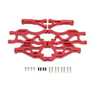 MGHGFYTAS Accessoires Voitures RC Compatible avec ARRMA pour Infraction pour Limitless pour Typhon 6S 1/7 1/8 RC Pièces Détachées 6 Pièces Kit De Bras De Suspension Avant Et Arrière en Métal(Red)