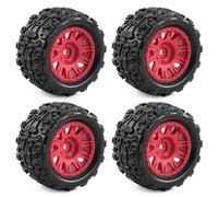 MGHGFYTAS Accessoires Voitures RC Compatible avec Arrma pour Typhon 1/18 RC, Mise À Niveau De Voiture, Pièces De Modification, Accessoires, Pneu De 72.5mm avec Roue Hexagonale De 12mm(Red)