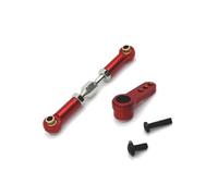 MGHGFYTAS Accessoires Voitures RC Compatible avec MJX H16 16207 16208 16209 16210 1/16 RC Car Upgrade Parts Accessoires Métal 25T Bras Servo Klaxon Servo Direction Servo Link Rod(Red)