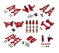 MGHGFYTAS Accessoires Voitures RC Compatible avec MJX pour Hyper GO 14207 14208 1/14 RC Voiture Pièces Upgrade Avant Arrière Bras Inférieur Supérieur Coupe Roulement OP Accessoires Kit(Red)