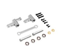 MGHGFYTAS Accessoires Voitures RC Compatible avec MJX pour Hyper Go 14209 1/14 RC, Accessoires De Pièces De Voiture, Ensemble De Direction en Métal avec Roulement, Bielle d'arbre De Direction(Silver)