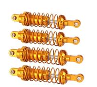 MGHGFYTAS Accessoires Voitures RC Compatible avec MJX pour Hyper Go 14209 14210 14510B 1/14 RC, Pièces De Mise À Niveau De Voiture, Accessoires De Remplacement, 4 Amortisseurs en Métal(Yellow)