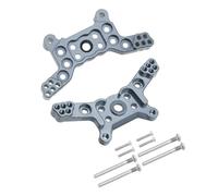 MGHGFYTAS Accessoires Voitures RC Compatible avec Mjx pour Hyper Go 14209 14210 RC Pièces De Mise À Niveau pour Voiture 2 Pièces Supports D'amortisseurs Avant Et Arrière en Métal(Gray)
