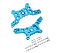MGHGFYTAS Accessoires Voitures RC Compatible avec Mjx pour Hyper Go 14209 14210 RC Pièces De Mise À Niveau pour Voiture 2 Pièces Supports D'amortisseurs Avant Et Arrière en Métal(Blue)