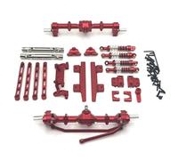 MGHGFYTAS Accessoires Voitures RC Compatible avec MN pour MN82 LC79 Voiture RC Crawler 1/12 : Essieu Avant Et Arrière, Pédales, Biellette De Traction, Châssis De Suspension, Base De Gouvernail(Red)