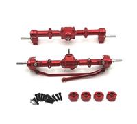 MGHGFYTAS Accessoires Voitures RC Compatible avec MN168 1/12 RC Modification De Voiture Pièces Et Accessoires Métal Essieux Portiques Avant Et Arrière, Connecteurs De Roues 12 Mm(Red)
