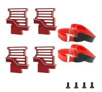 MGHGFYTAS Accessoires Voitures RC Compatible avec TRAXXAS 1/6 pour XRT 8S RC, Pièces De Voiture, Accessoires en Métal, Grand Support De Batterie, Maintien avec Sangle De Batterie(Red)