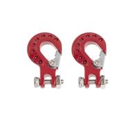 MGHGFYTAS Accessoires Voitures RC Compatible avec Traxxas pour Axial pour TRX4 pour SCX10 D90 1/10 RC Crawler Voiture Amélioration Pièces 2 Pièces Métal Treuil Crochet Décoration(Red)