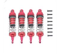 MGHGFYTAS Accessoires Voitures RC Compatible avec Wltoys 1/12 124008 124010 144001 144016 1/14 RC, Accessoires De Voiture, 1 Jeu D'amortisseurs Hydrauliques en Métal Remplis D'huile(Red)