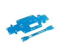 MGHGFYTAS Accessoires Voitures RC Compatible avec Wltoys 284161 284010 284131 K989 K979 K969 1/28 RC, Pièce De Voiture en Métal pour Plaque Inférieure De Châssis Et Plaque De Deuxième Sol(Blue)