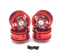 MGHGFYTAS Accessoires Voitures RC Compatible avec WPL C14 C24 C34 B14 B24 pour JJRC Q61 Q62 1/16 4X4 4WD RC Camion Voiture pièces de Mise à Niveau moyeu de Jante en métal(Red)