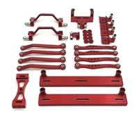 MGHGFYTAS Accessoires Voitures RC Compatible avec WPL C64 1/16 RC Pièces Et Accessoires Automobiles Biellette De Châssis Métallique Kit D'amortisseurs Et De Pédales Latérales(Red)