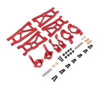 MGHGFYTAS Accessoires Voitures RC Compatible avec ZD pour Racing DBX-10 1/10 Pièces De Modification pour Voiture Télécommandée, Culbuteur Métallique, Coupelle De Direction, Lot De 5 Pièces(Red)