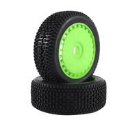 MGHGFYTAS RC Roues De Voiture Compatible avec ARRMA pour Trxs pour Redcat pour Losi pour HPI WR8 pour HSP pour Hobao 116 Mm 1/8 RC Tout-Terrain pour Buggy Pneus Roue 17 Mm Hex(Green,A)